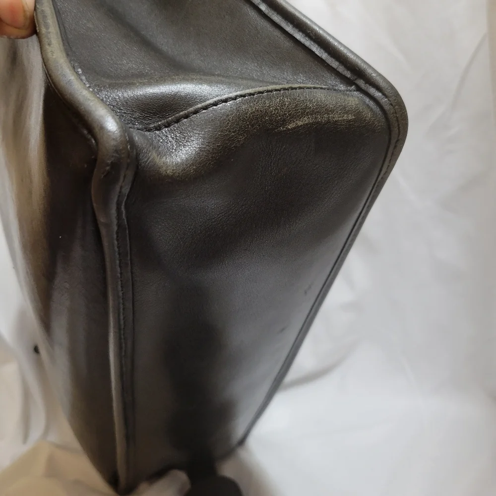 Rare Vintage Rockport Black Full Grain Leather Briefcase